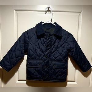 BABY GAP Quilted Navy Blue Barn JACKET COAT Size 4 Years Toddler Boys
